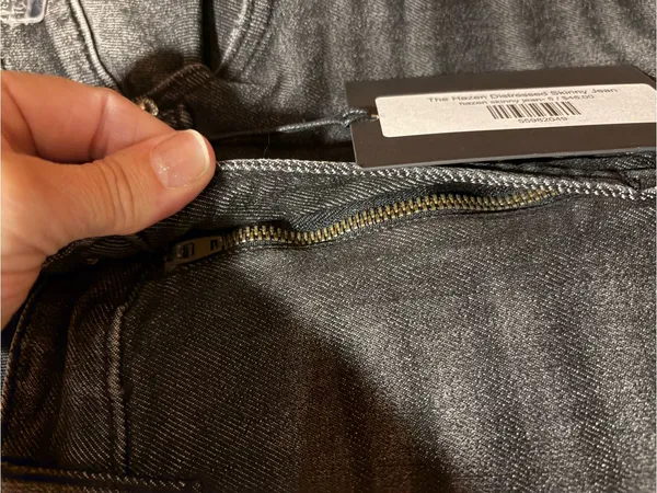 Risen women’s The Hazen Distressed Skinny Jeans size 27/5 black/grey NWT - Image 5
