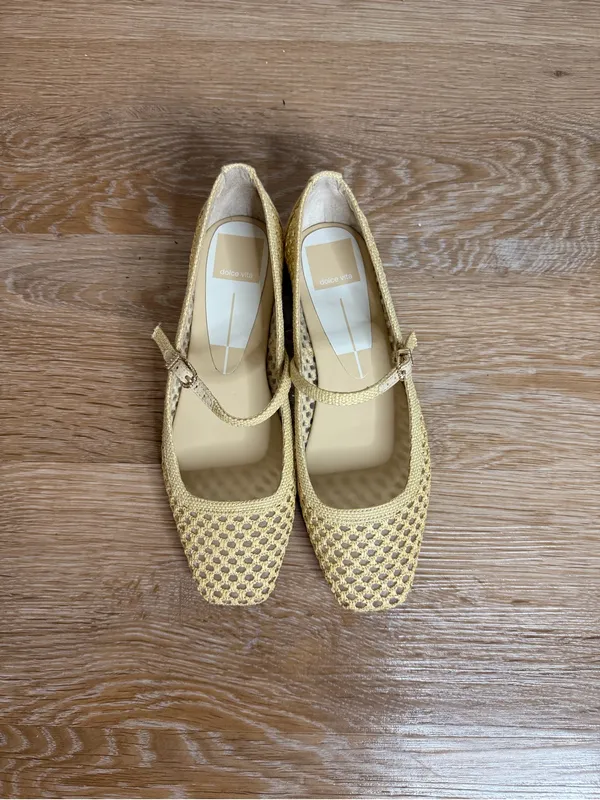 NWT Dolce Vita Reyes Natural Woven Raffia Mary Jane Ballet Flas, Size 5.5 - Image 8