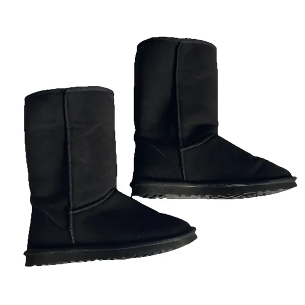 UGG Classic Tall Winter Snow Boots Women's size 9 Black Suede Sheepskin S/N 5815 - Image 2
