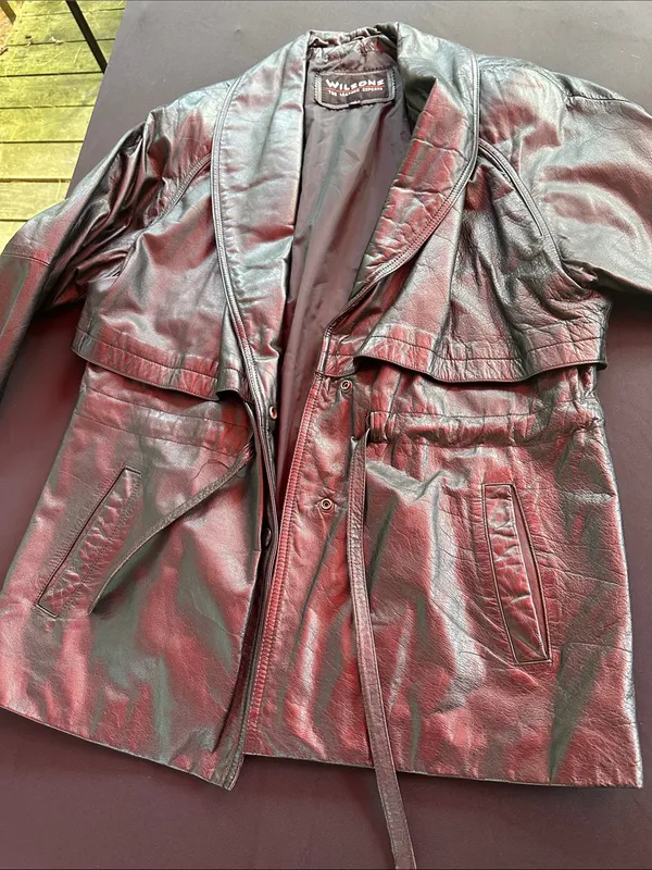 Wilsons Leather Black Leather Trench Jacket - Image 3