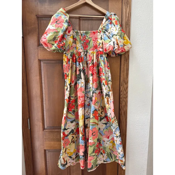 NOBODY'S CHILD Nova Floral Print Midi Dress Size Medium - Image 6