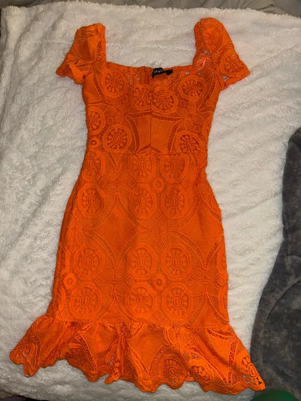 Orange citrus dress Size XS - Image 4