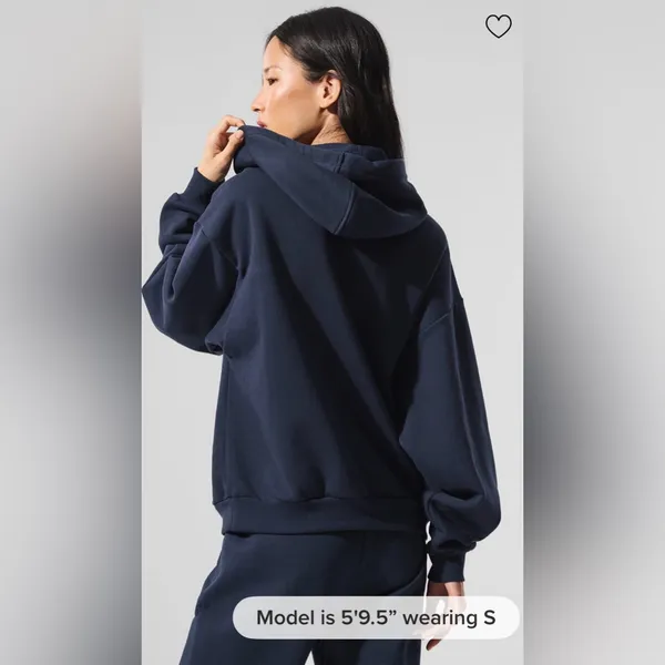 Alo Yoga NWT Accolade Hoodie Navy Blue Size L oversized - Image 4
