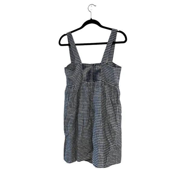 NEW Reformation Noel Gingham Linen Minidress Callah Check Navy White - Image 4