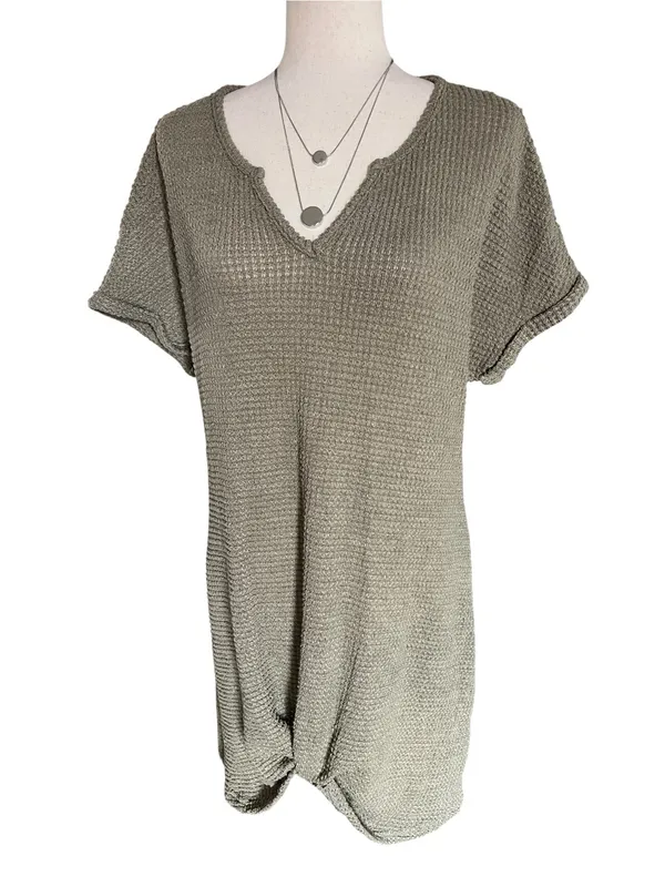 Cupshe Notched Neck Short Sleeve Cover-Up Dress - Image 3