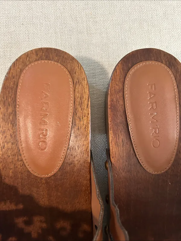 FARM RIO Brown Lace Leather Clog, Size 9, NWOT - Image 9