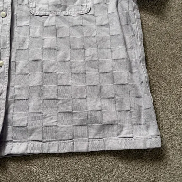 Madewell Garment Dyed Checkerboard Button Up Shirt NL027 Dusty Lavender Size XXL - Image 7