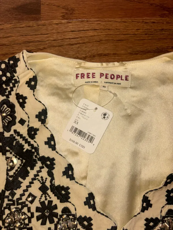 Free People NWT bohemian Marigold Embroidered Embellished Vest - Image 4