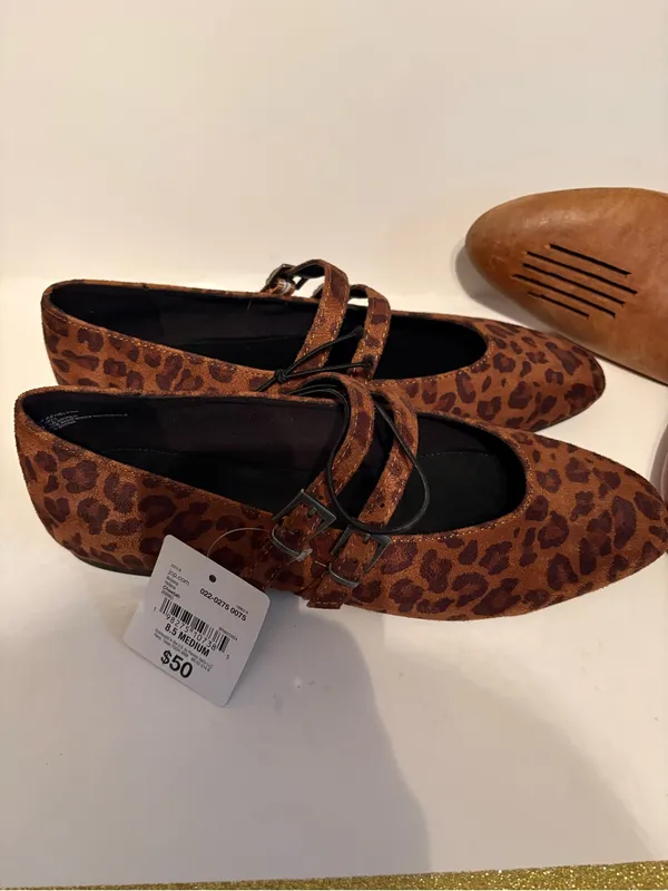 Arizona Jeans Brown Cheetah Mary Jane Flats - Image 5