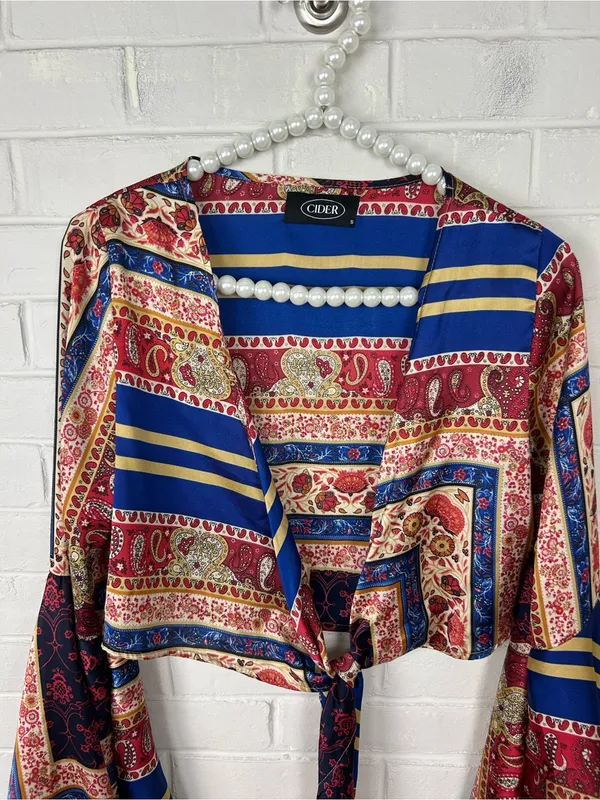 Cider Bell Sleeve Tie Wrap Top Size S - Image 3