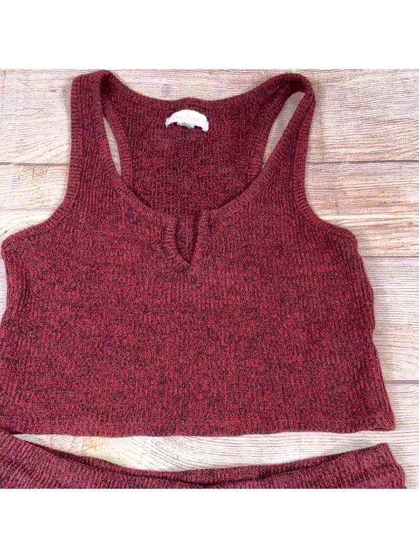 Colsie Burgundy Two-Piece Lounge Set - XS - Image 2