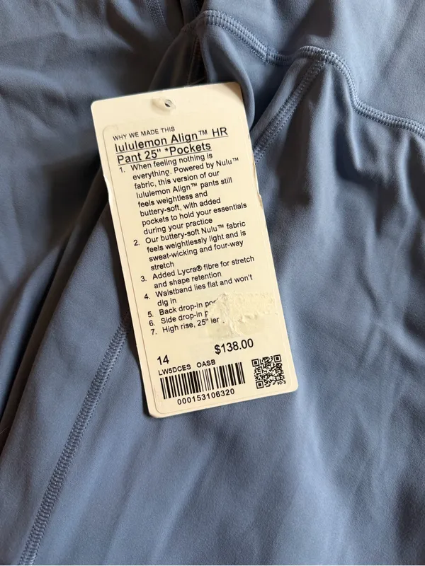 lululemon athletica Women’s Dusty Blue Performance Leggings - Image 2