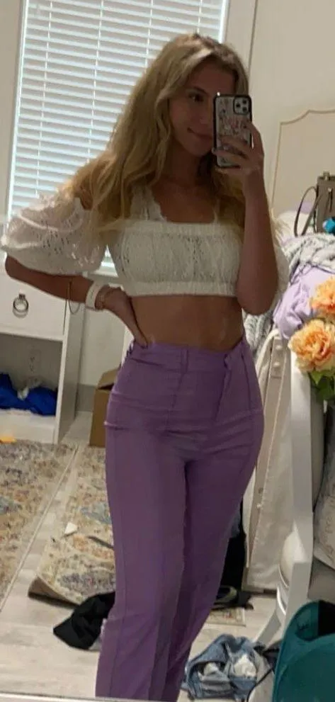 Pretty Little Thing s Purple High Waisted Straight Leg Trousers - Image 10