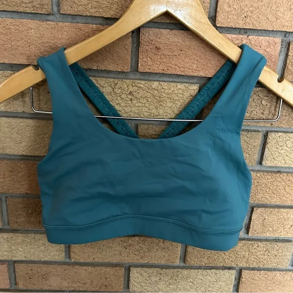 Lululemon Energy Bra Braided Sea Green Sports Bra Unpadded Size 6 - Image 3