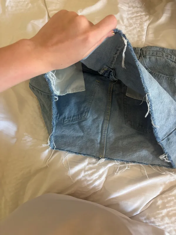 XS Altar'd State Jean Skirt - Image 3
