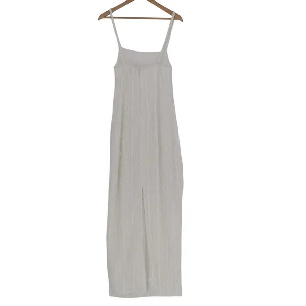 Lulus Sensational Invite Maxi Dress Womens Medium White Textured Knit Sleeveless - Image 4