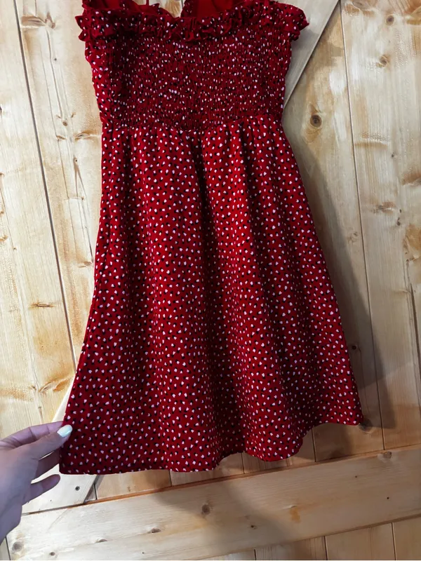 Princess Polly‎ Stacey Mini Dress Red Heart Print Ruffle Smocked Size 2 - Image 11