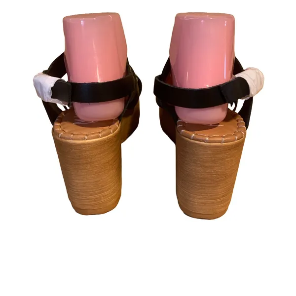 Musse And Cloud Black Leather "Frisa" Platform Sandals (10) - Image 6