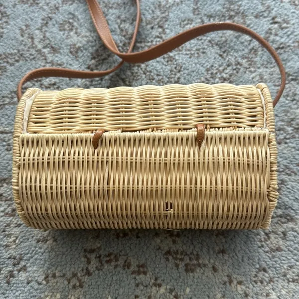 Express Shiraleah Bali Rattan Crossbody Bag Tan - Image 2