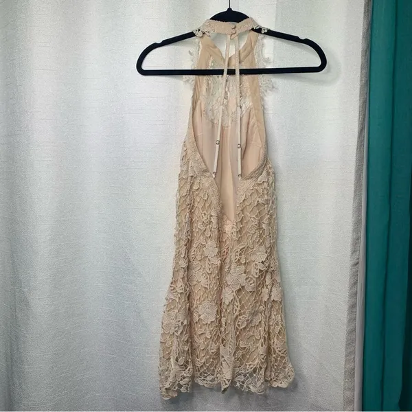 Free People cream‎ lace halter snowdrop trapeze dress size XS bridal shower - Image 5