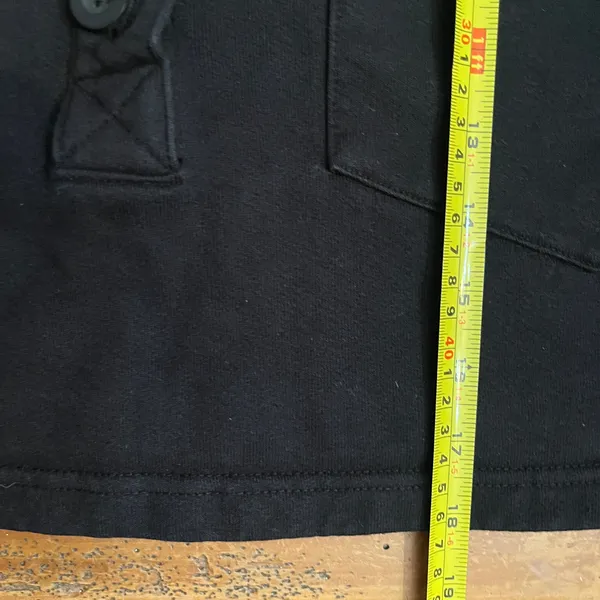 Good American Women's Black Cropped Fleece Polo Sweatshirt Top Size 2 /‎ Medium - Image 7