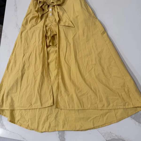 Free People Diggin This Skort High Rise Shorts Midi Skirt Women’s Small Yellow - Image 4