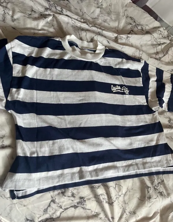 Ocean City Navy & White Striped Tee Blue - Image 5