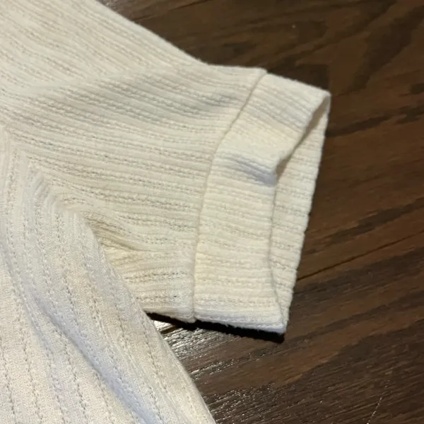 Women's Cream Button Down Shirt Size M - Image 3