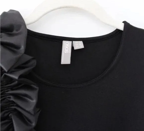ASOS Ponte Crop Top With Satin Ruffle Detail - Image 9