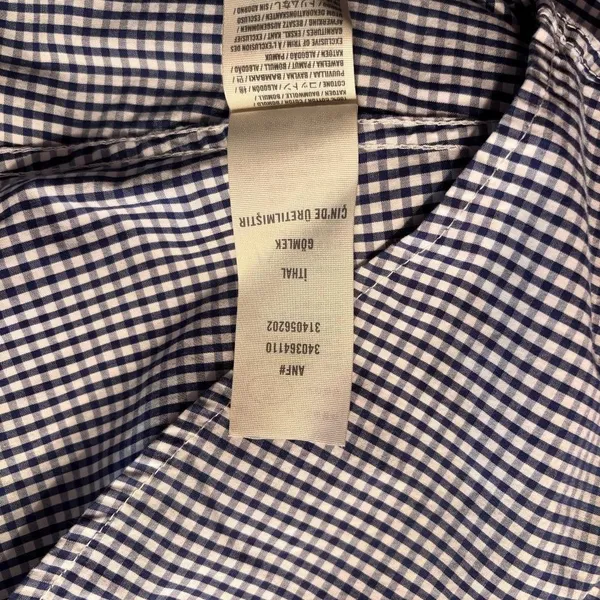Hollister Button up Shirt Long‎ Sleeve Women's Size L Blue Checked - Image 4