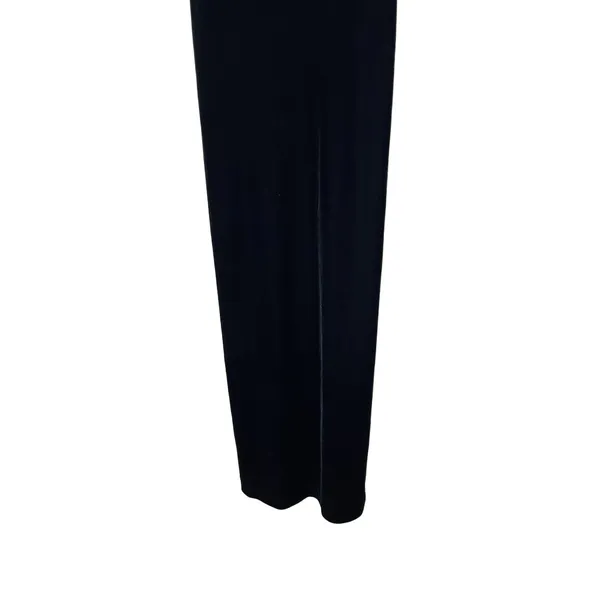 Vintage Maurices 90s Velvet Black Sleeveless High Neck‎ Dress 3/4 - Image 4