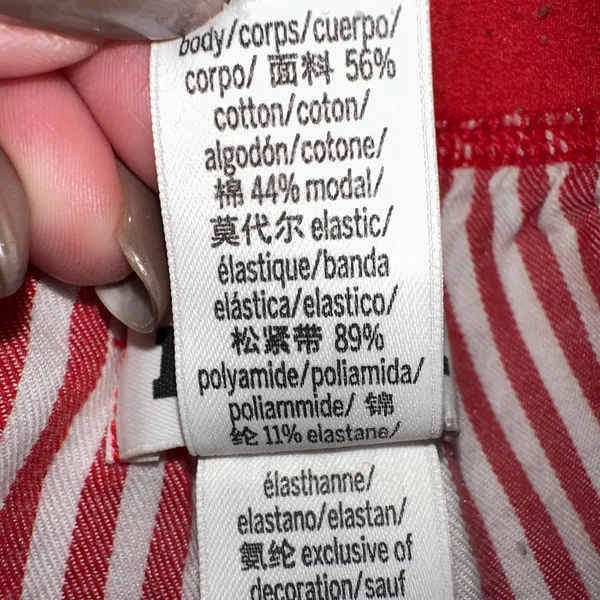 PINK Victoria's Secret Pajama Pants Medium Red White Striped Sleep‎ Lounge - Image 3