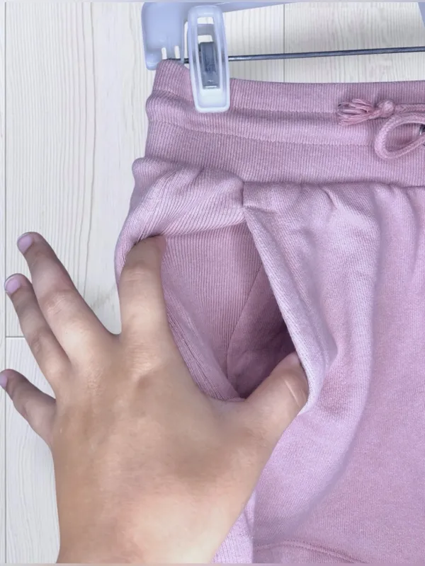 CHAMPION Dusty Rose Drawstring Athletic Sweat Shorts with Pockets - Image 5