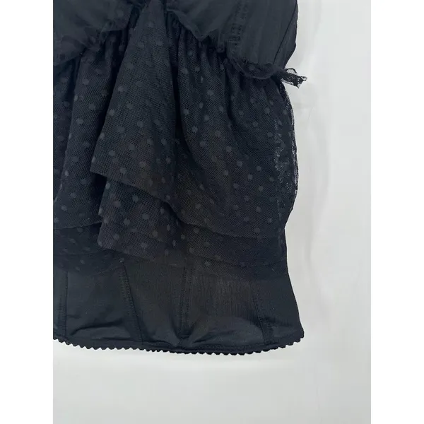 Spirit Halloween Corset Tank Top Black Mesh Lace Medium Witchy Goth Costume Sexy - Image 3