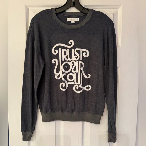 Spiritual Gangster Trust Your Soul Charcoal Grey Women’s Sweatshirt Size Medium - Image 3