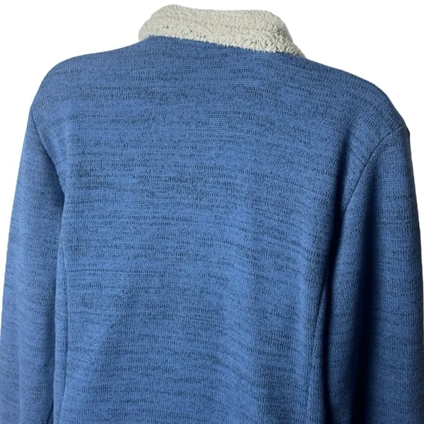 Kuhl Blue Quarter Zip Mock Neck Sherpa Lined Fleece Pullover Cabincore‎ Hiking L - Image 7