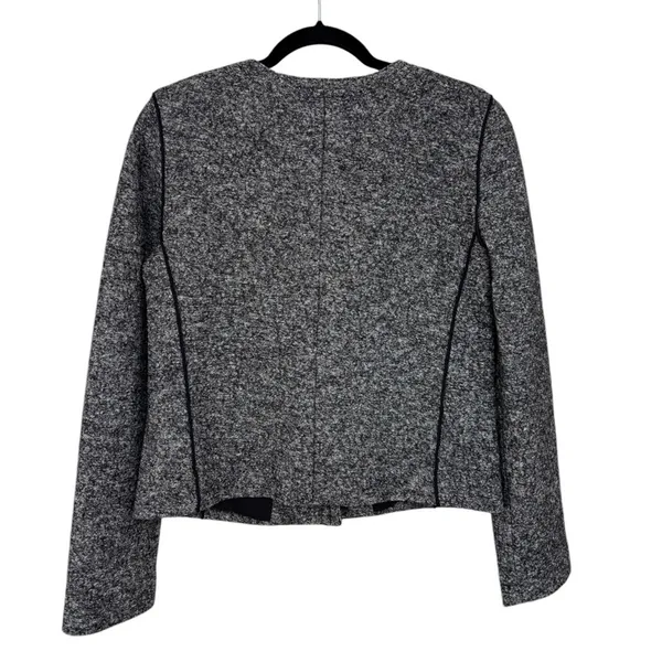 NEW LOFT Wool Blend Collarless Blazer in Dark Heather Gray - Size 6 - Image 2