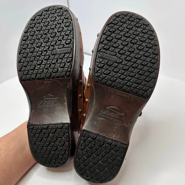 ABEO Fay Leather Clogs Mules Comfort Shoe Arch Support Womens Size 7.5 Brown - Image 10