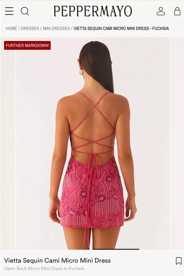 Pepper Mayo Vietta Sequin Cami Micro Mini Dress - Image 3