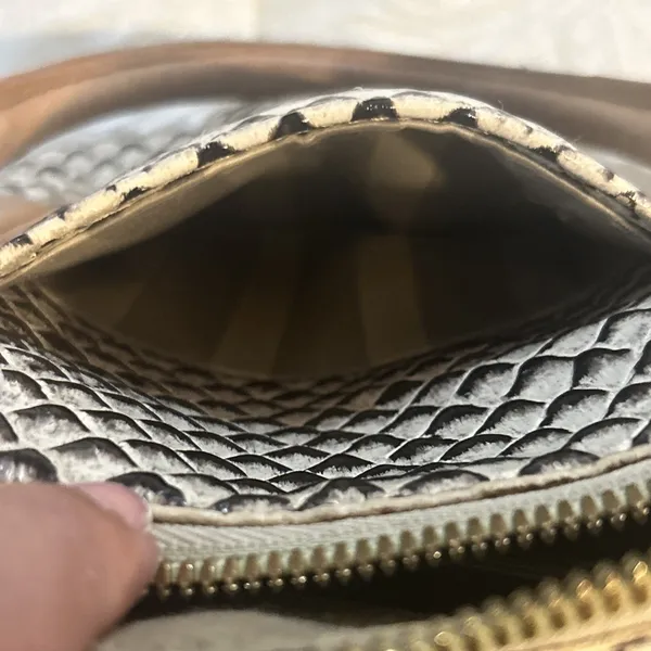 Brahmin Vivian Onyx Java Snake Leather Dome Satchel Bag Rare - Image 9