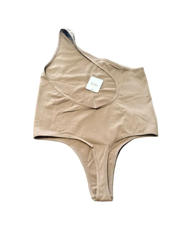 Free People One Shoulder Bodysuit Women's Size M Seamless No Excuse Brown NWT - Image 3