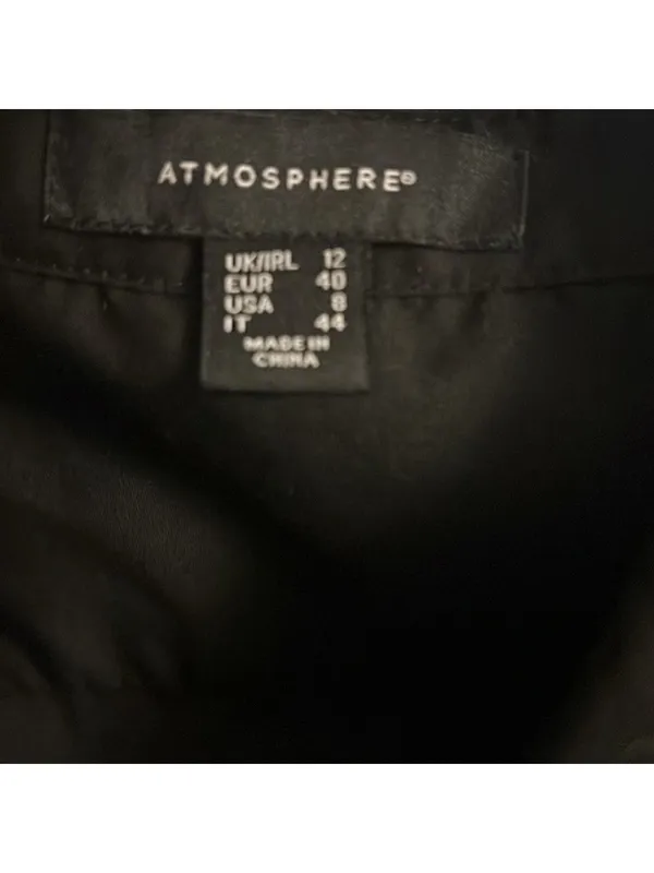 Atmosphere Black Button Up Three Quarter Sleeve Size 8 - Image 4