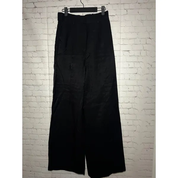 WAYF Wide Leg Tailored‎ Pants Black High Rise Slacks Minimalist Size S - Image 2