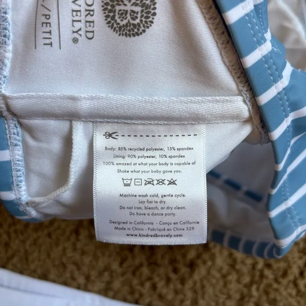 Kindred Bravely Women's Swimsuit Top Small / Bottoms Medium Blue Stripe‎ - Image 6