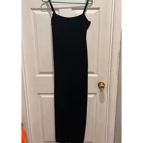 VTG City Triangles Black Velvet Maxi Empire Dress‎ Whimsigoth Grunge Small - Image 2