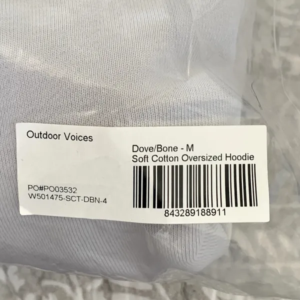 NWT Outdoor‎ Voices Soft Cotton Oversized Hoodie in Dove/Bone - Image 10