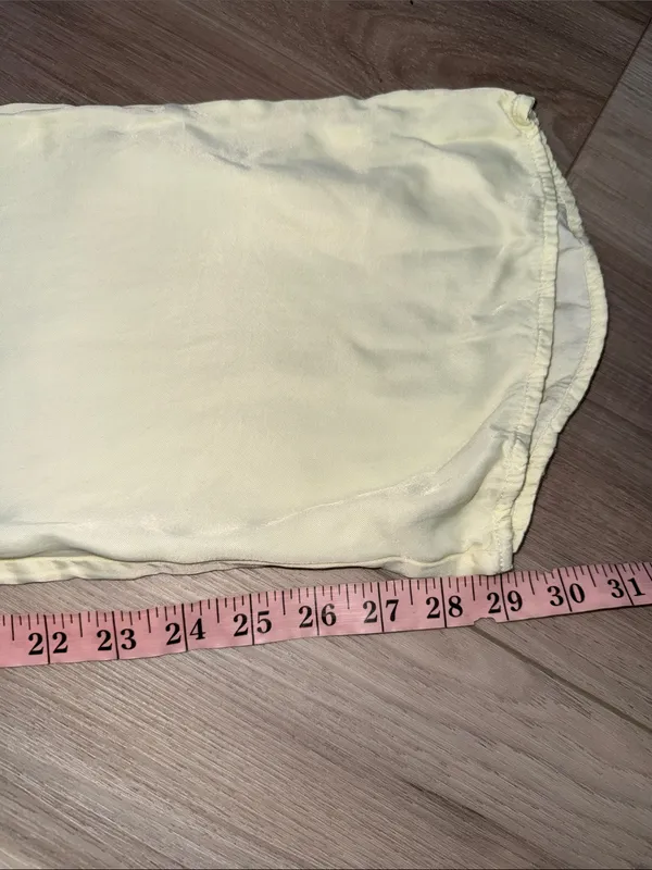 Zara light yellow flowy straight leg pants size XS - Image 8