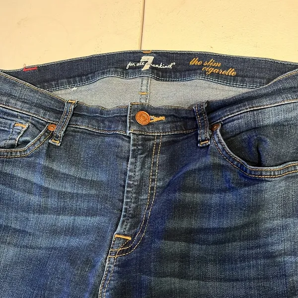 7 for all man kind women’s size 31 skinny blue jeans - Image 2