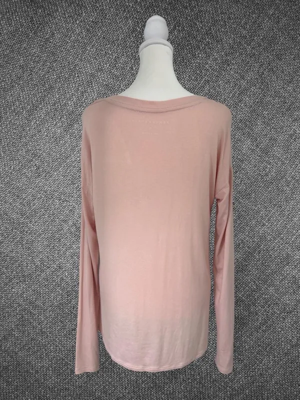 Aeropostale Blush Pink Lace-Up Shoulder Long Sleeve Top Medium - Image 8