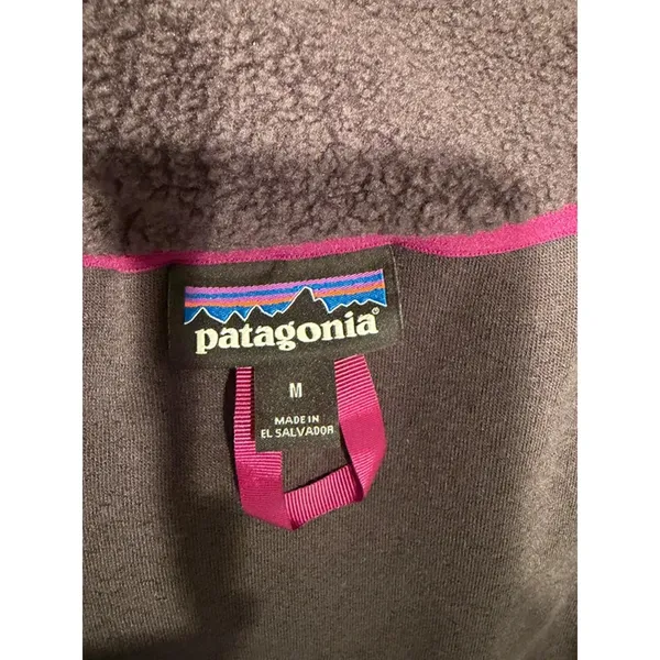 Patagonia Los Gatos Fleece Jacket Womens M Charcoal Gray Full Zip Sherpa 26150 - Image 8